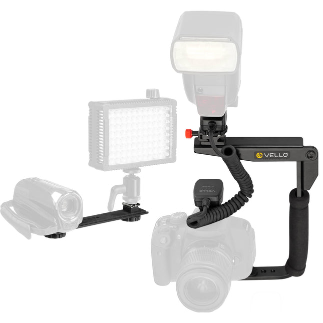 Vello QuickDraw Soporte Recto y Cable TTL para Flash Canon 3 pies 90º giratorio