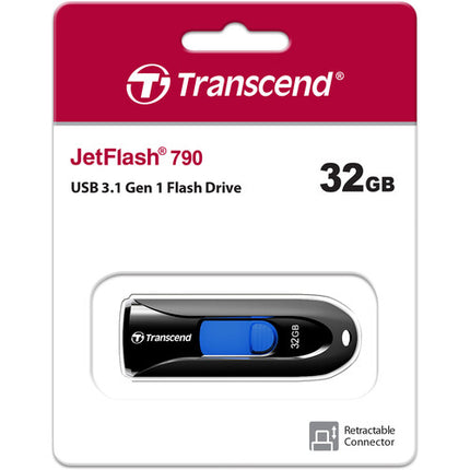 Transcend 32GB JetFlash 790 Memoria USB 3.2 Gen 2 Negro 32GB