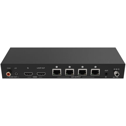 A-Neuvideo Extensor Splitter HDMI 4K60 1080p con 4 Receptores Cat 6 y Cables IR