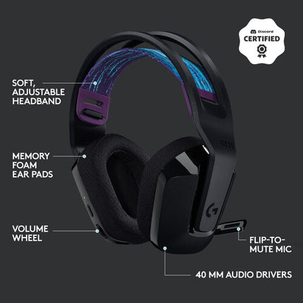 Logitech G G535 LIGHTSPEED Auriculares Inalámbricos Negro 40mm 33 Horas