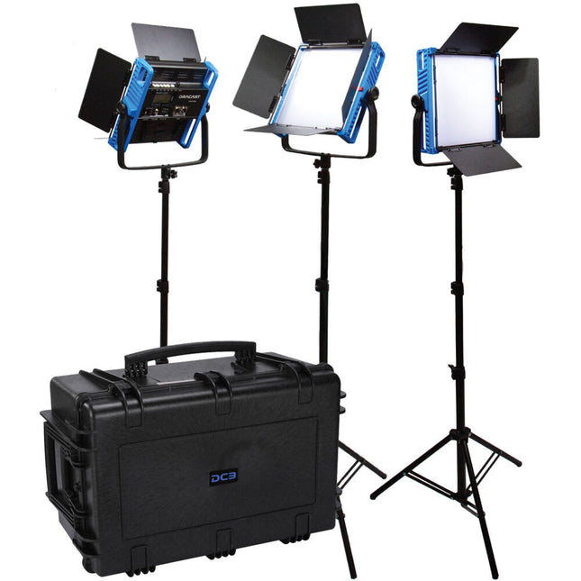 Dracast Kala Plus Series LED1000 Panel LED Bi-Color 2300 Lux 2800-6500K Kit 3 Luces