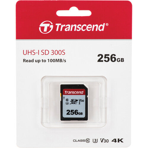 Transcend 256GB 300S Tarjeta de Memoria SDXC UHS-I V30 Clase 10 Velocidad 100MB/s