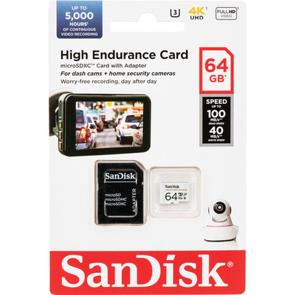 SanDisk 64GB High Endurance microSDXC UHS-I Clase 10 con Adaptador SD