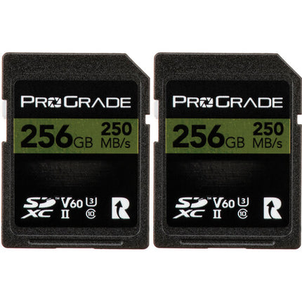 ProGrade Digital 256GB Gold UHS-II SDXC Tarjeta de Memoria 2-Pack V60 250MB/s