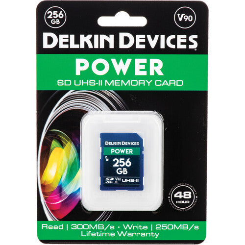 Delkin Devices 256GB UHS-II SDXC Tarjeta de Memoria 300 MB/s 250 MB/s con Estuche Protector
