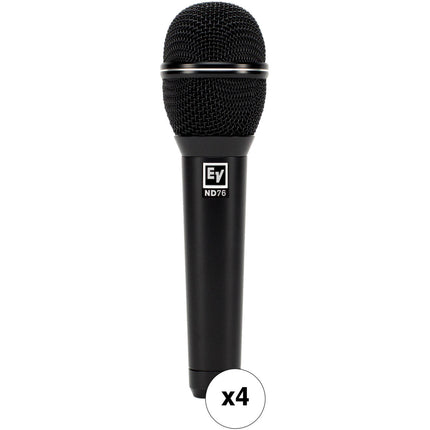 Electro-Voice ND76 Micrófono Dinámico Cardioide para Voz 4-Pack con Cápsula Antichoque y Imán Neodimio