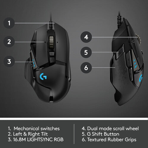 Logitech G G502 HERO Ratón Gaming USB 25600 dpi 11 botones programables