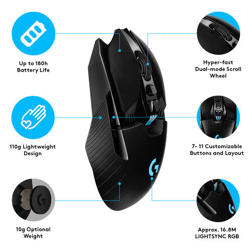 Logitech G G903 HERO Ratón Inalámbrico Gaming 16000 dpi 2.4 GHz LIGHTSPEED USB