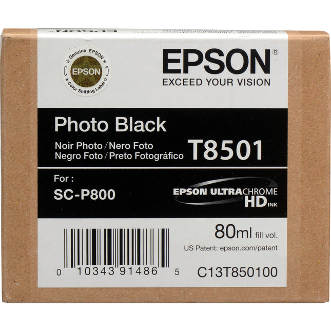 Epson T850100 Cartucho de Tinta Negra UltraChrome HD 80 ml para SureColor P800