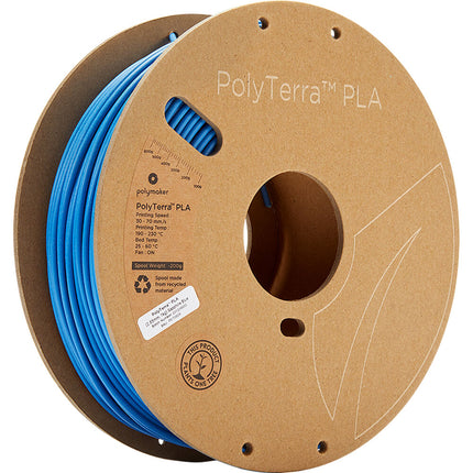 Polymaker PolyTerra Filamento PLA 2.85mm 1kg Azul Zafiro Temperatura 374-446°F
