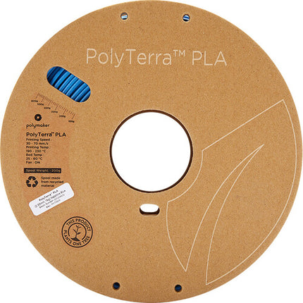 Polymaker PolyTerra Filamento PLA 2.85mm 1kg Azul Zafiro Temperatura 374-446°F