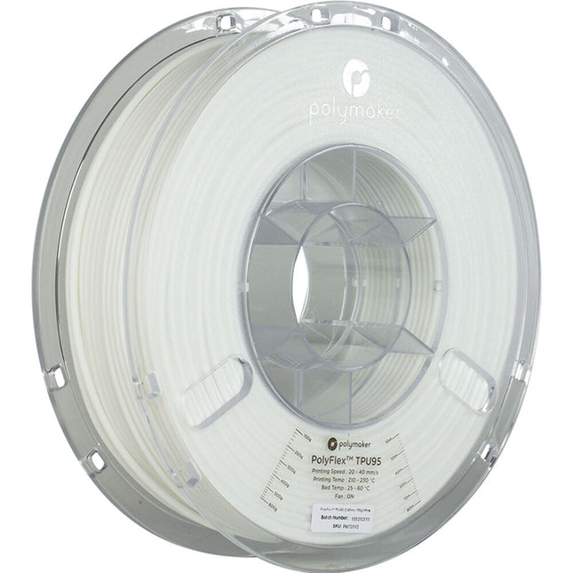 Polymaker PolyFlex TPU95-HF Filamento Flexible 2.2 lb 2.85 mm Blanco