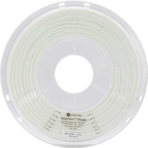 Polymaker PolyFlex TPU95-HF Filamento Flexible 2.2 lb 2.85 mm Blanco