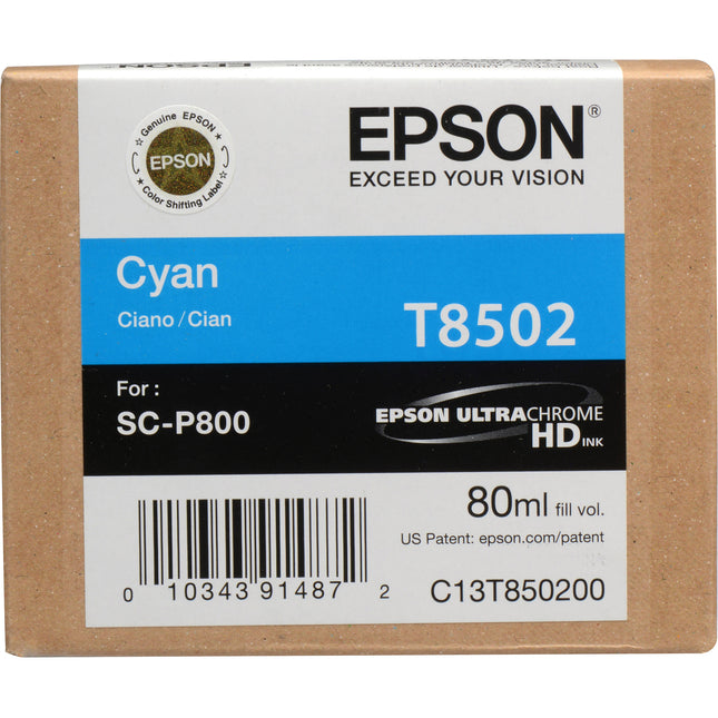 Epson T850200 Cartucho de Tinta Cian UltraChrome HD 80 ml para SureColor P800