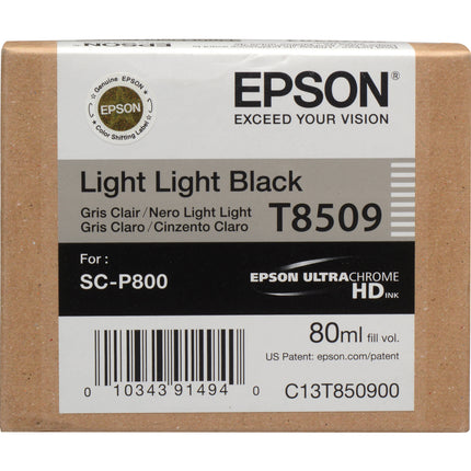 Epson T850900 Cartucho de Tinta UltraChrome HD 80 ml Negro Claro para Impresora SureColor P800