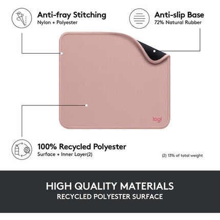 Logitech Studio Series Alfombrilla para Ratón Rosa Oscuro Base Antideslizante Resistente