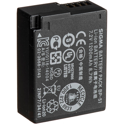 Sigma BP-51 Batería de Ion de Litio 7.2V 1200mAh Repuesto Original