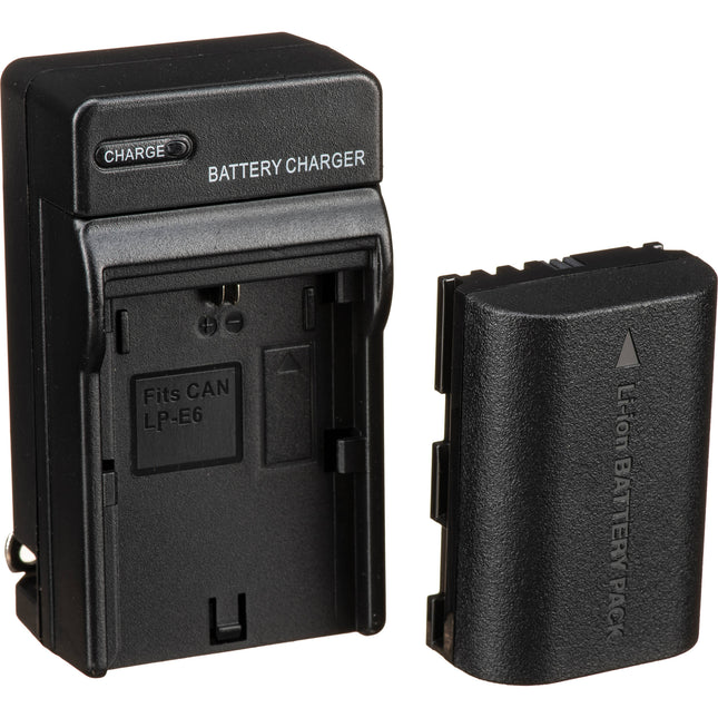 Bescor LPE6 Kit de batería cargador acoplador y adaptador de corriente para cámaras Canon