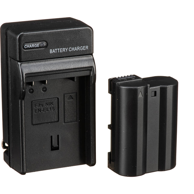 Bescor ENEL15 Kit Batería Cargador Acoplador para Nikon D7500 D850