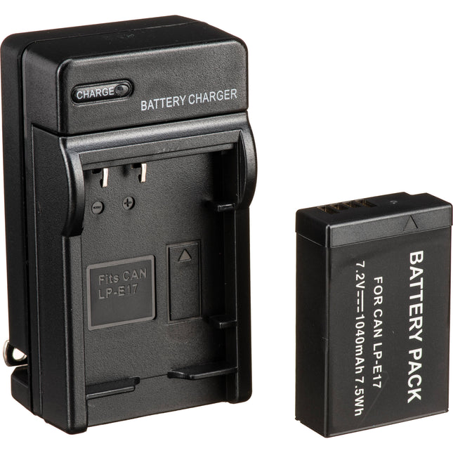 Bescor LPE17 Kit de Batería y Cargador para Cámaras Canon EOS Rebel SL3 T7i 77D M5 M6 Mark II RP