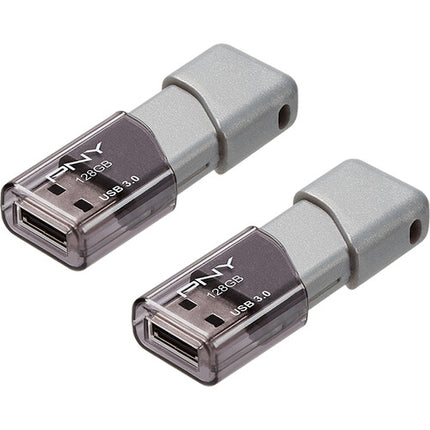 PNY 128GB Turbo Attaché 3 USB 3.0 Memoria Flash 2 Pack Gris 100 MB/s