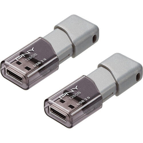 PNY 128GB Turbo Attaché 3 USB 3.0 Memoria Flash 2 Pack Gris 100 MB/s