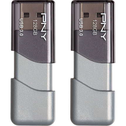 PNY 128GB Turbo Attaché 3 USB 3.0 Memoria Flash 2 Pack Gris 100 MB/s