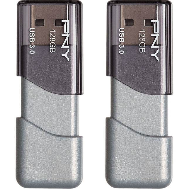 PNY 128GB Turbo Attaché 3 USB 3.0 Memoria Flash 2 Pack Gris 100 MB/s