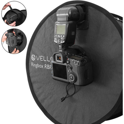 Vello Ringbox Adaptador de Flash Anular para Lentes hasta 3.9 Pulgadas con Bolsa de Transporte