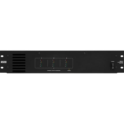 Rane Commercial MA 3 Amplificador con 3 Canales 60W a 4 Ohmios y Filtro High-Pass 80 Hz