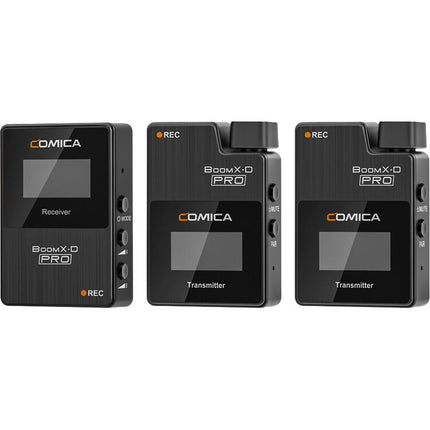 Comica Audio BoomX-D PRO D2 Sistema de Micrófono Inalámbrico Digital Ultracompacto 2 Canales 48 Horas Grabación Negro