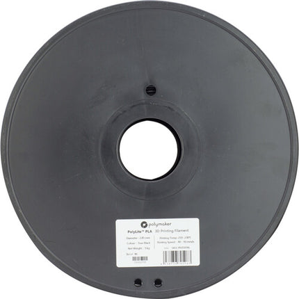 Polymaker PolyMax PLA Filamento 2.85mm Negro 3kg Temperatura 374-446°F Velocidad 40-60mm/s