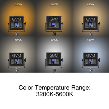 GVM 672S-B Panel LED Bicolor Kit de 3 luces 2000 Lux 13.4x12.7" con Control inalámbrico