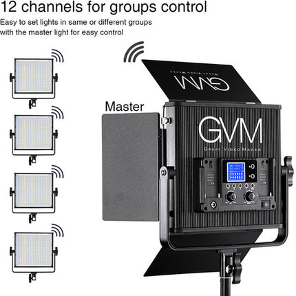 GVM 672S-B Panel LED Bicolor Kit de 3 luces 2000 Lux 13.4x12.7" con Control inalámbrico