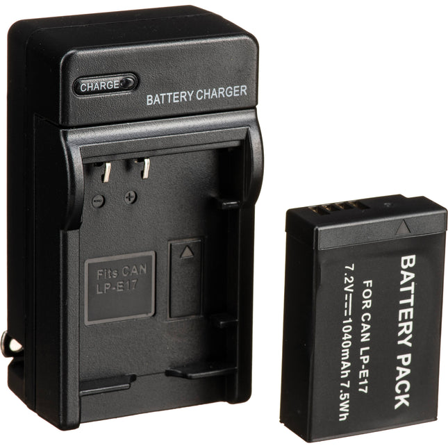Bescor LPE17 Kit batería cargador y adaptador para cámaras Canon EOS M5 M6 Mark II y RP
