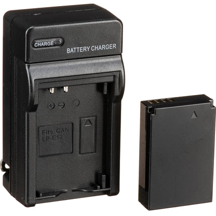 Bescor LPE12 Kit de Batería y Cargador para Canon con Diseño Compacto y Enchufe Plegable