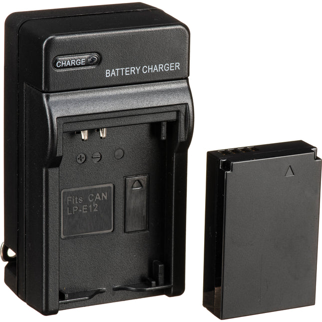 Bescor LPE12 Kit Batería Cargador Adaptador para Cámaras Canon LP-E12