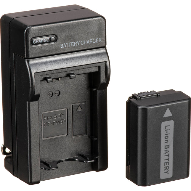 Bescor NPFW50 Kit de batería cargador AC y adaptador USB para Sony Alpha y Cyber-shot