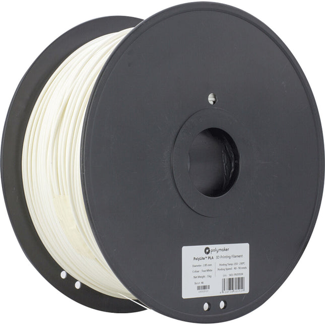 Polymaker PolyLite PLA Filamento para Impresión 3D 2.85mm Blanco 6.6 lb