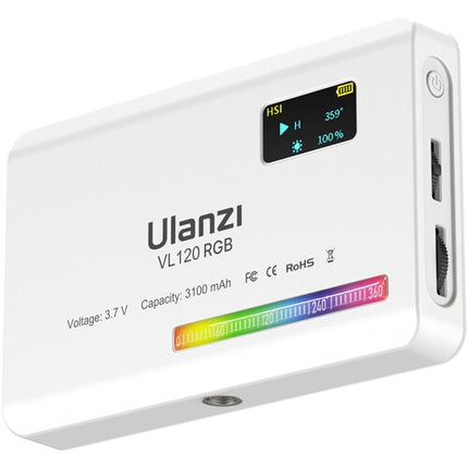 Ulanzi VL120 RGB Luz LED para Video Temperatura 2500-9000K Batería 3100mAh