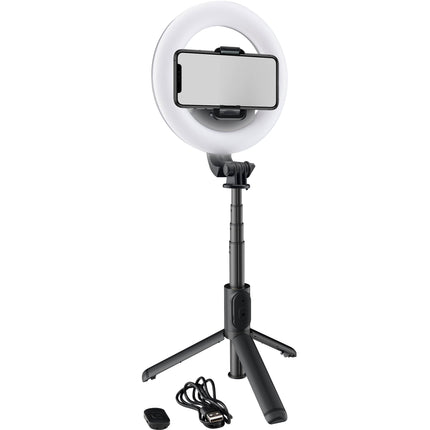 Mackie Kit de Luz Anular LED de 6" con Selfie Stick Convertible y Control Bluetooth