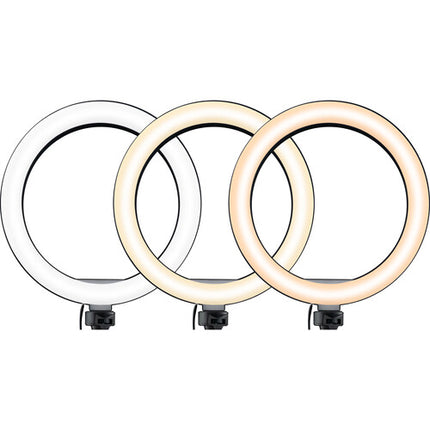 Mackie Kit de Luz Anular LED 10" 3 Colores Control Remoto Bluetooth y Soporte Ajustable