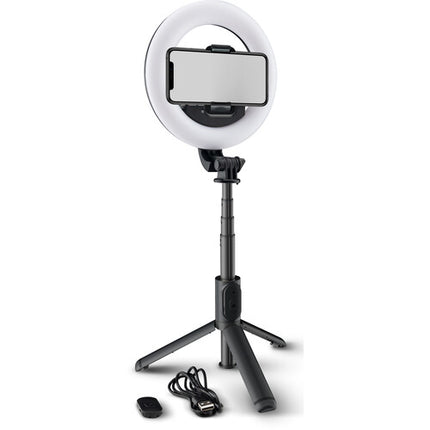 Mackie Kit de Luz Anular LED de 6" con Selfie Stick Convertible y Control Bluetooth