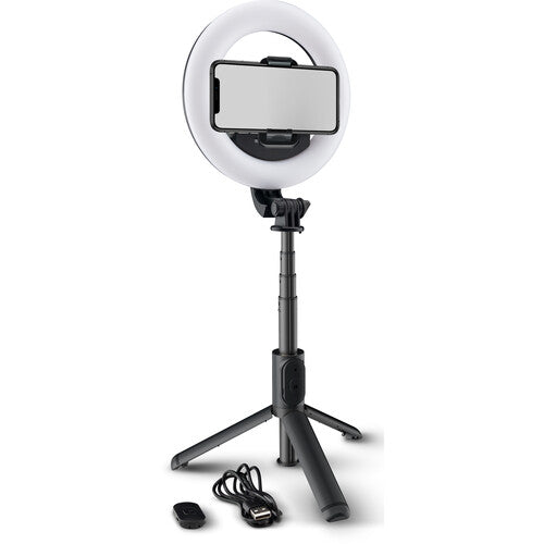Mackie Kit de Luz Anular LED de 6" con Selfie Stick Convertible y Control Bluetooth
