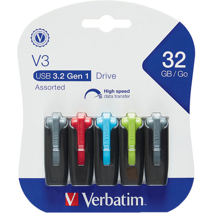 Verbatim 32GB Store n Go V3 Memoria USB 3.2 Gen 1 Retráctil 5 Pack