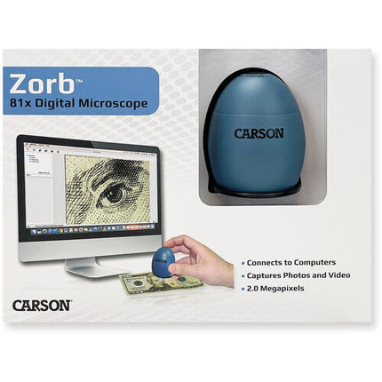 Carson zOrb Microscopio Digital USB 81x Magnificación 2.0MP Azul