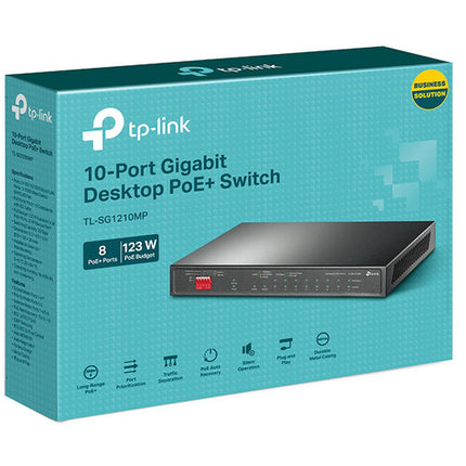 TP-Link TL-SG1210MP Switch de Red No Gestionado 9 Puertos Gigabit 8 PoE 123W