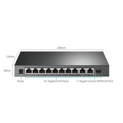 TP-Link TL-SG1210MPE Switch de Red Gestionado 10 Puertos 123W PoE+