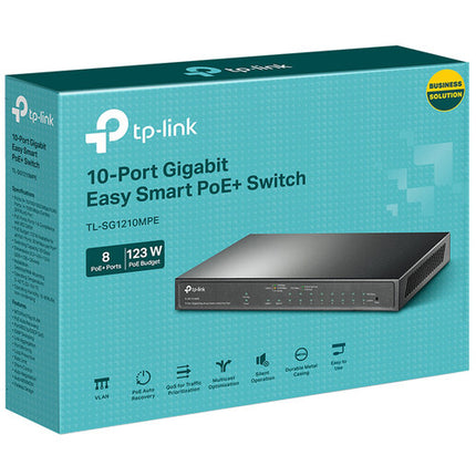TP-Link TL-SG1210MPE Switch de Red Gestionado 10 Puertos 123W PoE+