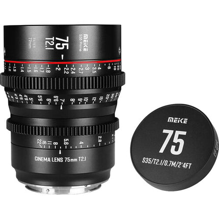 Meike 75mm T2.1 Prime Cine para Super35 Montura EF 27.6" MDF 270° enfoque